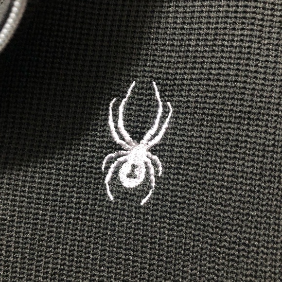 Spyder Sweater Men Black Pullover Jacket Thermal Waffle Knit Quarter Zip - Picture 5 of 7